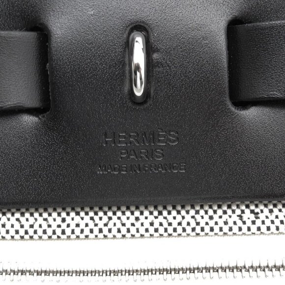 HERMES Herbag Zip Pegasus Pop Size PM/31 Toile H/Vache Hunter Leather Black - Picture 13 of 16